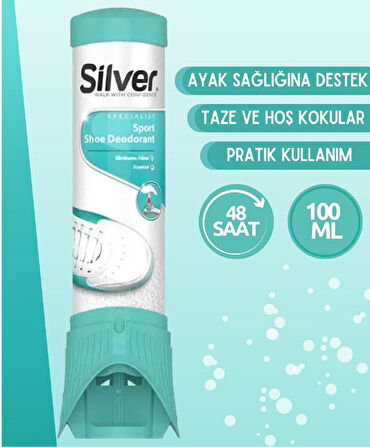 SİLVER Ayakkabı Deodorantı Koku Giderici Önleyici Sprey Fresh Up 100ml 1 Adet