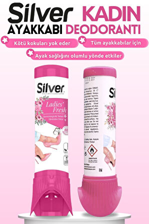 SİLVER Kadın Ayakkabı Deodorantı Koku Giderici Önleyici 100 ML Ladies Fresh