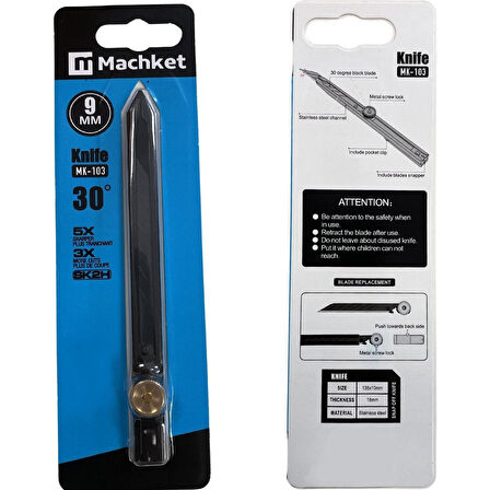 Machket-103 9 mm Kilitli Metal Maket Bıçağı