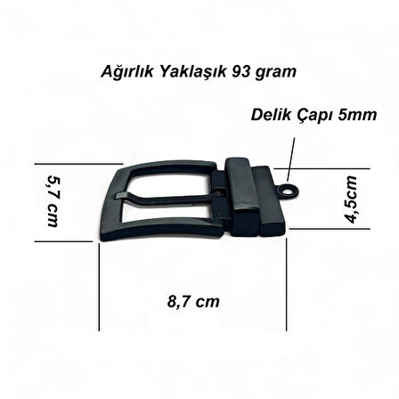 Kemer Tokası 4,5 cm Döner Kafa 1 Adet Siyah Silme (Leathercraft, Deri Hobi)
