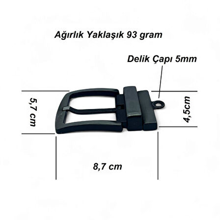 Kemer Tokası 4,5 cm Döner Kafa 1 Adet Siyah Silme (Leathercraft, Deri Hobi)