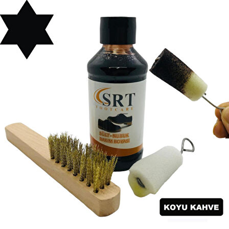 SRTfootcare Süet Nubuk Ayakkabı Bakım Boyası 110 Gr ve Süet Temizleme Tel Fırça