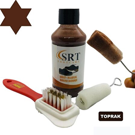 SRTfootcare Süet Nubuk Ayakkabı Bakım Boyası 110 Gr ve 4 Yönlü Temizleme Fırçası