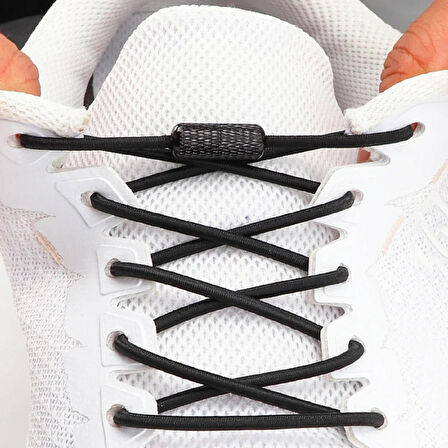 SRTfootcare Akıllı Vidalı Kilitli Elastik Outdoor Ayakkabı Bağcığı Yuvarlak 100cm 1 Çift 
