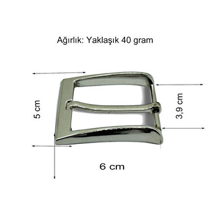 Kemer Tokası 4 cm 1 Adet Nikel 