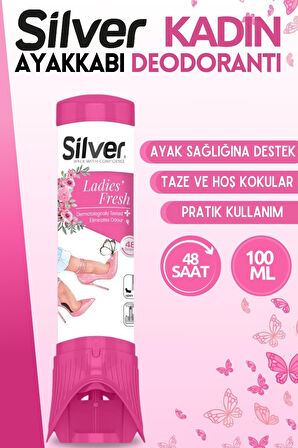 SİLVER Kadın Ayakkabı Deodorantı + Ultra Beyaz Ayakkabı Boyası + Fırçalı Temizleme Köpüğü 3'lü Set