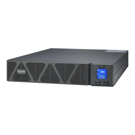 Easy UPS SRVS3KRI 1 Ph Çevrimiçi, 3kVA, Kabinete monte 2U, 230V, 6x IEC C13 + 1x IEC C19 çıkış, Akıllı Kart Slot, LCD, ray kitsiz