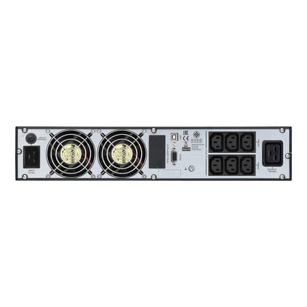 Easy UPS SRVS3KRI 1 Ph Çevrimiçi, 3kVA, Kabinete monte 2U, 230V, 6x IEC C13 + 1x IEC C19 çıkış, Akıllı Kart Slot, LCD, ray kitsiz
