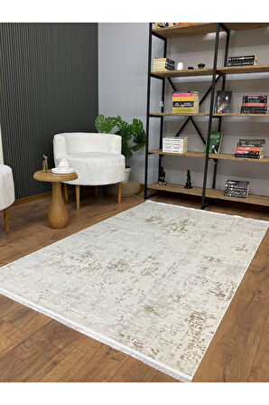 Bella SB-02 Beyaz Salon Halı Hav Vermez Mutfak Halı Etnik Desen Koridor Halı Kesme Yolluk