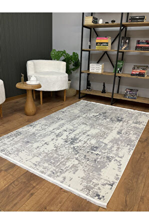 Bella SB-02 Beyaz Salon Halı Hav Vermez Mutfak Halı Etnik Desen Koridor Halı Kesme Yolluk