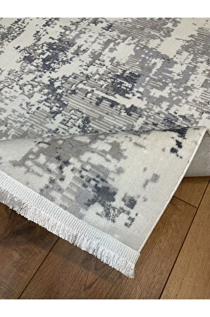 Bella SB-02 Beyaz Salon Halı Hav Vermez Mutfak Halı Etnik Desen Koridor Halı Kesme Yolluk