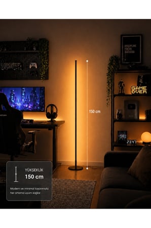 Sondra -Sese ve Müziğe Duyarlı - Kumandalı -Oda Aydınlatma Sistemi Full Rgb- Çok Özellik 150 cm