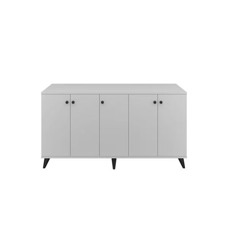 Simple Konsol 6 Raflı 5 Kapaklı 150x44x80 BEYAZ