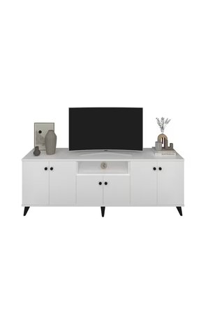Simple Tv Ünitesi 3 Raflı 6 Kapaklı 180x44x64 BEYAZ