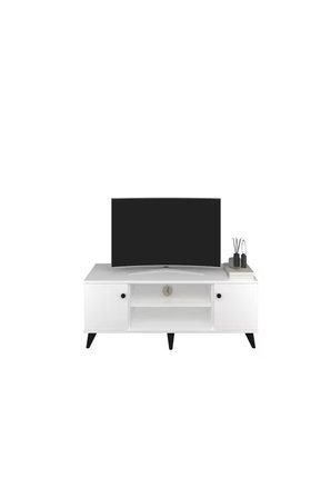 Simple Tv Ünitesi 3 Raflı 2 Kapaklı 120x44x48 BEYAZ