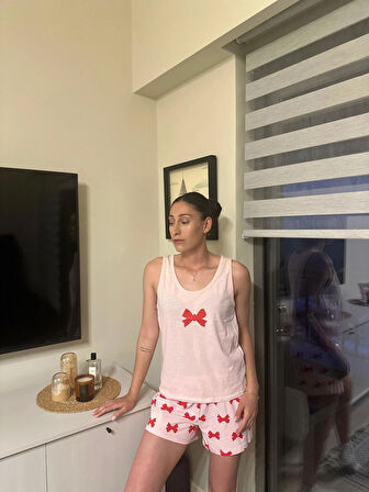 Kadın Fiyonklu Kısa Pijama Takımı