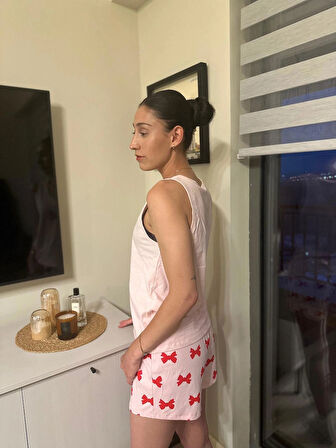 Kadın Fiyonklu Kısa Pijama Takımı