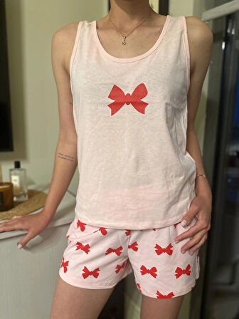 Kadın Fiyonklu Kısa Pijama Takımı