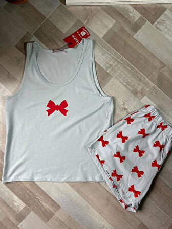 Kadın Fiyonklu Kısa Pijama Takımı