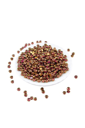 Bordo Gold Kasalı Epoksi Dikme Beyoğlu Taşı SS30 - 6 mmm (50 Adet)