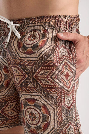 Mozaik Baskılı Deniz Şortu