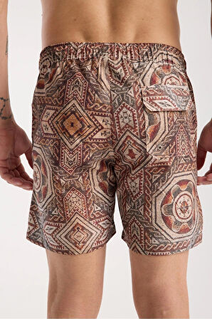 Mozaik Baskılı Deniz Şortu