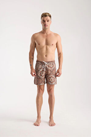 Mozaik Baskılı Deniz Şortu