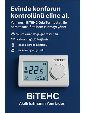 Bitech SS331 Kablosuz Universal Dijital Kombi Oda Termostatı
