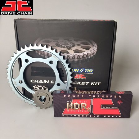 ZİNCİR DİŞLİ SETİ YAMAHA YZF R125 (125 cc)  (2008-2018) / YAMAHA / YZF R125 / 125cc / ZİNCİR: JT-428HDR (ÇELİK)-132 / ÖN-ARKA DİŞLİ: SUNSTAR (14T-48T) / 2008-2009-2010-2011-2012-2013-2014-2015-2016-2017-2018