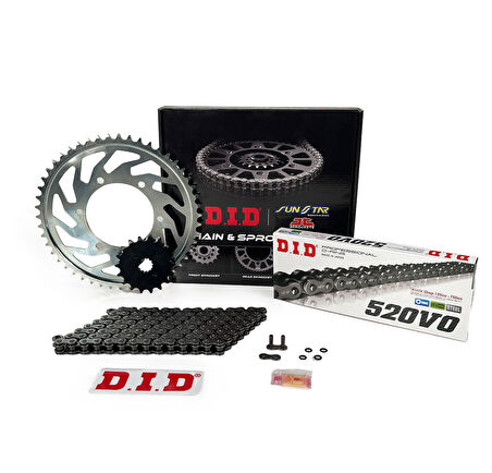 ZİNCİR DİŞLİ SETİ CF MOTO NK (650 cc) (2022-2023) / CF MOTO / NK / 650cc / ZİNCİR: DID-520 ORING-118 / ÖN-ARKA DİŞLİ :  SUNSTAR (14T-46T) / 2022-2023