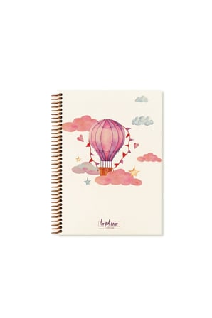 17x24 Cm 80 Yaprak Çizgisiz Balon Sert Kapak Telli Defter 60 Gr Krem Rengi Kaliteli Kağıt