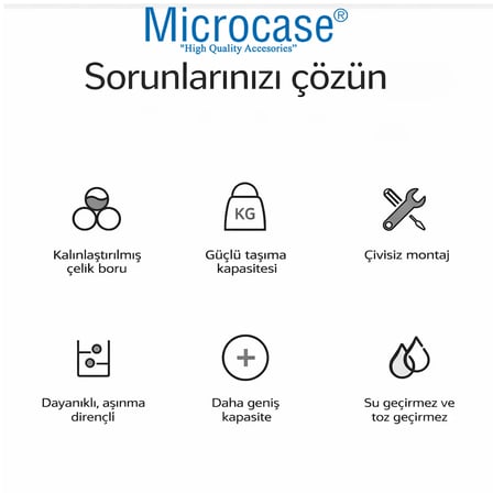 Microcase Metal Portatif 9 Asma Bölmeli Elbise Kıyafet Askısı AL5481