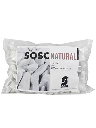 SOSC Natural Beyaz Dolomit Kristal Dekoratif Çakıl Taşı, 2-4 cm, 3 kg, İç ve Dış Mekan Peyzaj için