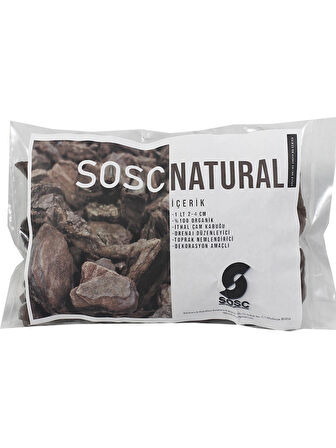 SOSC Natural Dekoratif Çam Kabuğu, Kahverengi, 20-40 mm, 1 Litre, İç ve Dış Mekan Peyzaj Süslemesi için, Organik Bahçe Malzemesi