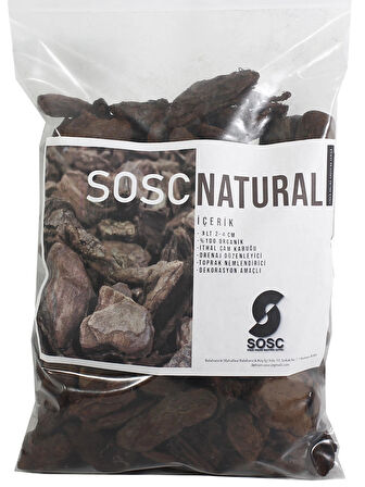 SOSC Natural Dekoratif Çam Kabuğu, Kahverengi, 2-4 cm, 3 Litre, Organik, Drenaj Düzenleyici, Toprak Nemlendirici, Dekorasyon Amaçlı