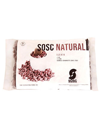 SOSC Natural Bordo Çakıl Taşı Dolomit Taşı Bahçe Süsü Akvaryum Taşı Dere Çakıl Taşı 2-3 Cm 1 Kg