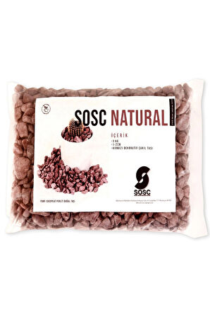SOSC Natural Bordo Çakıl Taşı Dolomit Taşı Bahçe Süsü Akvaryum Taşı Dere Çakıl Taşı 2-3 Cm 3 Kg