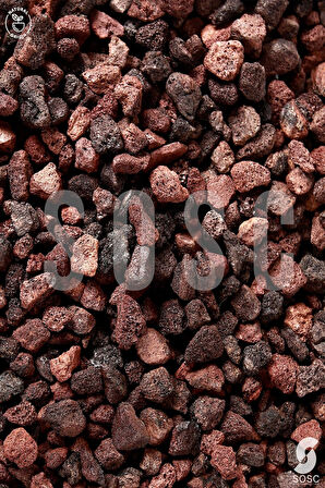 SOSC Natural Kırmızı Pomza Taşı 2-3 cm Volkanik Cürüf Ponza Lav Kırığı 10 Lt