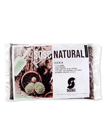 SOSC Natural Substrat Mix Ithal Torf Cocopeat Perlit Özel Karışım Saksı Harcı Çiçek Ve Bitki Toprağı 1 LT