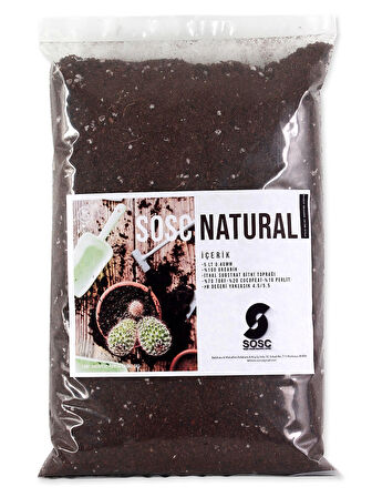 SOSC Natural Substrat Mix Ithal Torf Cocopeat Perlit Özel Karışım Saksı Harcı Çiçek Ve Bitki Toprağı 5 LT