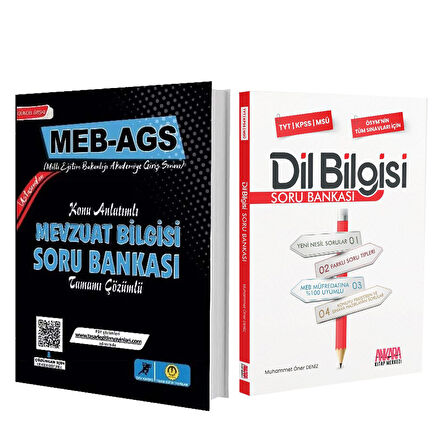 Tasarı Yayınları 2025 MEB AGS Mevzuat Bilgisi Konu Anlatımlı Soru ve AKM Dil Bilgisi Soru Bankası Seti 2 Kitap