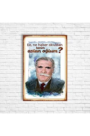 Münir Özkul Yeşilçam Retro Ahşap Poster