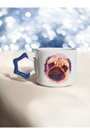 Kişiye Özel Pet Mug Özel Tasarım Kedi Fotoğrafı Baskılı El Yapımı Yıldız Mug Kupa Çay Kahve Fincanı