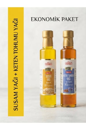 Soğuk Pres Susam Yağı + Keten Tohumu Yağı 250 ml x 2