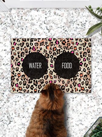 Leopard Kedi Köpek Eğitim Mama Paspası Ve Beslenme Altlığı