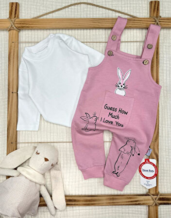 Kız Bebek Rabbit Bodyli Pamuklu Salopet