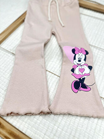 Kız Çocuk Minnie Mickey Mouse Pamuklu Taytlı Alt Üst Takım