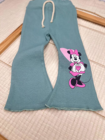 Kız Çocuk Minnie Mickey Mouse Pamuklu Taytlı Alt Üst Takım