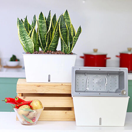 Kendinden Sulamalı Bahçe Tipi Dikdörtgen Akıllı Saksı