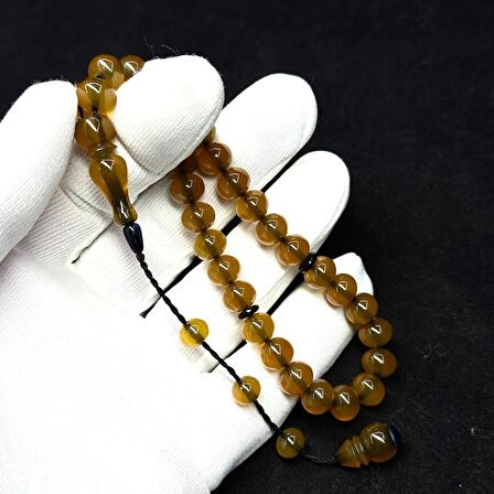 Bilek Boy Usta işi Sistemli Küre Model 9-8mm Ateş Sıkma Kehribar Tesbih